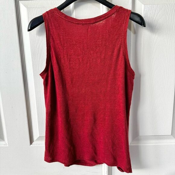 Athleta  red linen sleeveless top - Picture 2 of 9